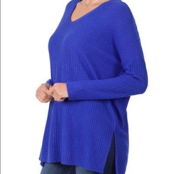 Vneck waffle knit sweater - Picture 1 of 1